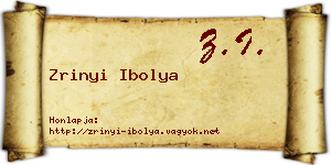 Zrinyi Ibolya névjegykártya